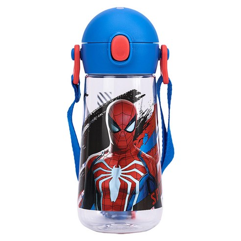 릴팡 스파이더 맨 원터치 어깨끈 트라이탄 물통, 스파이더맨, 470ml, 1개