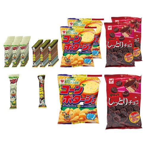 리츠카 우마이봉 파티타임 단짠단짠 과자세트, 콘포타지맛 6g x 15p + 초코맛 6g x 15p + 콘포타지 75g + 싯토리초코 80g, 3세트