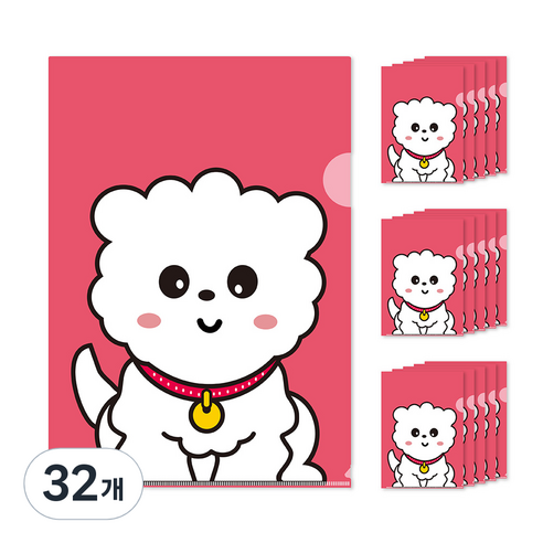 귀여운 디자인 L자홀더파일, 강아지, 32개
