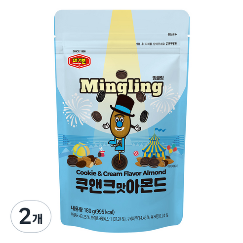 머거본 쿠앤크맛 아몬드, 180g, 2개