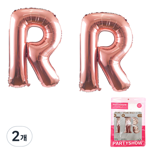 파티쇼 알파벳 은박 풍선 대 2p, 로즈골드(R), 2개