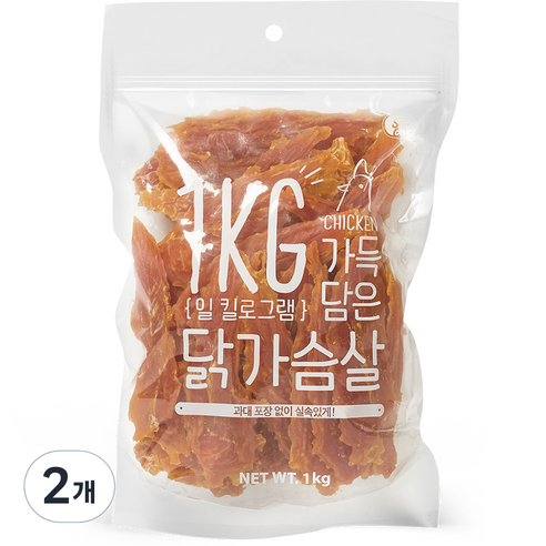 슈퍼츄 일킬로그램 가득 담은 강아지 육포, 닭가슴살, 1kg, 2개