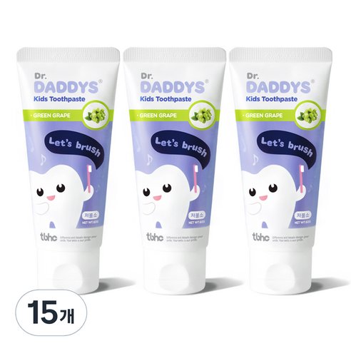 닥터데디스 아동용 저불소 치약, 60g, 15개