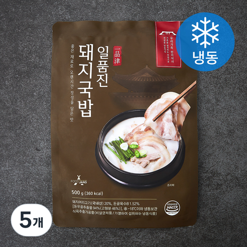 일품진 돼지국밥 (냉동), 500g, 5개