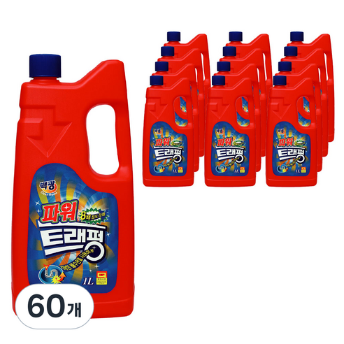 백광 트래펑 배수구세정제, 1L, 60개