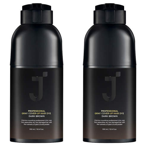 제이숲 프로페셔널 커버업 새치 염모제 300ml, 다크브라운, 2개
