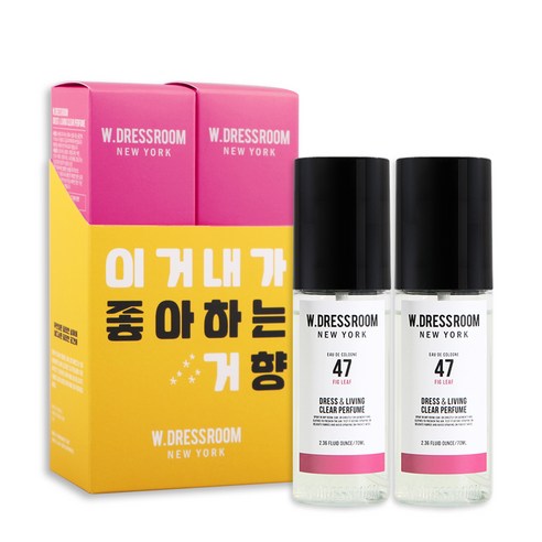 더블유드레스룸 드레스 & 리빙 클리어 퍼퓸 S2 70ml, No47 휘기리프, 2개입