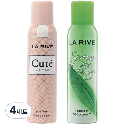 라리브 우먼 데오드란트 큐트 150ml + 스프링레이디 150ml, 4세트