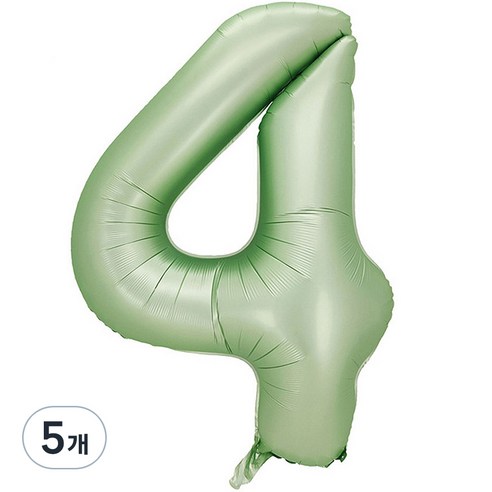 팡파티 숫자 레터링 풍선 101cm 4, 애플그린, 5개