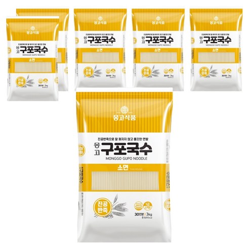 몽고간장 구포국수 진공소면, 3kg, 6개