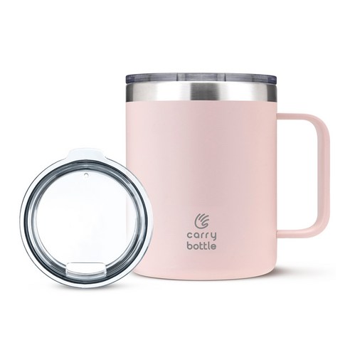 캐리보틀 스탠다드 머그 텀블러 + 뚜껑, 핑크, 360ml, 1세트