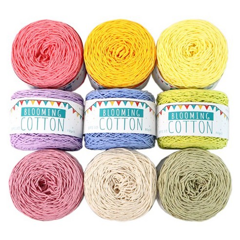 털실나라 블루밍코튼 18합 80g 9색 세트 코마면, 블루밍 캔디, 1세트