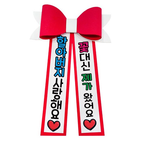 러블리팜 에바폼 컬러 인간 화환 10할아버지사랑해, 레드, 1개