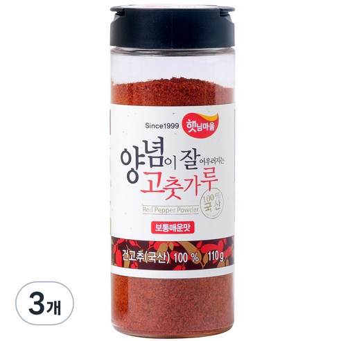 빛깔찬고추가루 햇님마을 양념이 잘 어우러지는 국산 고춧가루 보통매운맛, 110g, 1개 Best Top5 빛깔찬고추가루 햇님마을 양념이 잘 어우러지는 국산 고춧가루 보통매운맛, 110g, 1개 Best Top5
