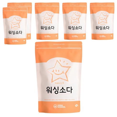 소다스쿨 워싱소다 세탁세제 본품, 1kg, 6개