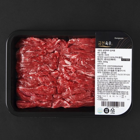 동원 금천육우 국내산 소고기 잡채용 (냉장), 300g, 1팩