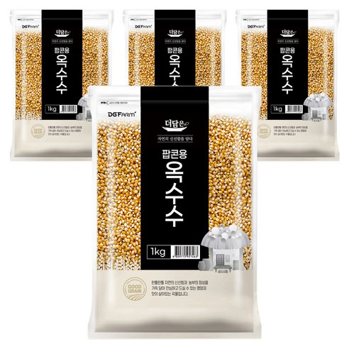 더담은 팝콘용 옥수수, 1kg, 4개