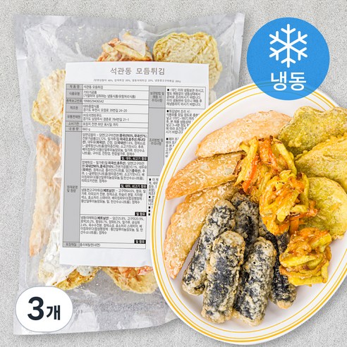 석관동떡볶이 모듬튀김 (냉동), 660g, 3개