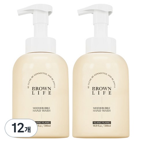 브라운라이프 대용량 저자극 모찌버블 핸드워시 일랑일랑, 12개, 500ml