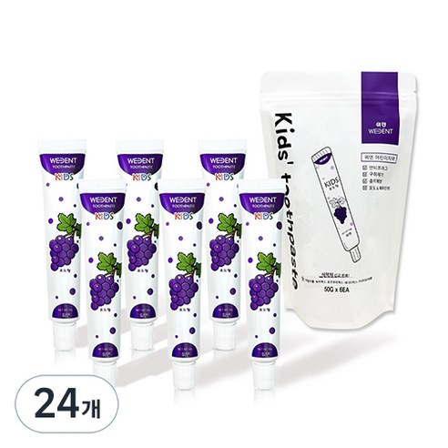 위덴 어린이치약 포도맛, 50g, 24개