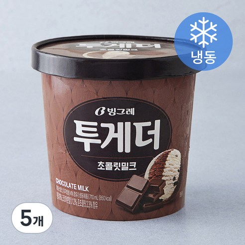 빙그레 투게더 초콜릿밀크 (냉동), 710ml, 1개입, 5개
