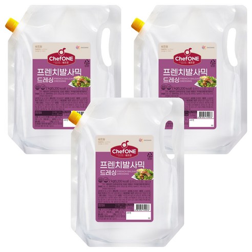 쉐프원 프렌치 발사믹 드레싱, 2kg, 3개
