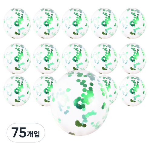윰스 샤인스팽글 파티풍선, 그린, 75개