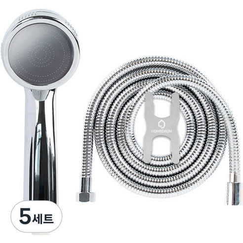 홈다움 폭풍수압상승 샤워기 헤드 + 2m샤워호스, 5세트