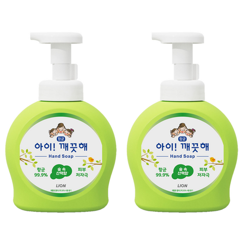 아이깨끗해 향균 폼 핸드솝 숲 속 산책향 본품, 490ml, 2개