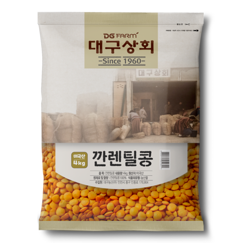 대구상회 깐렌틸콩, 4kg, 1개