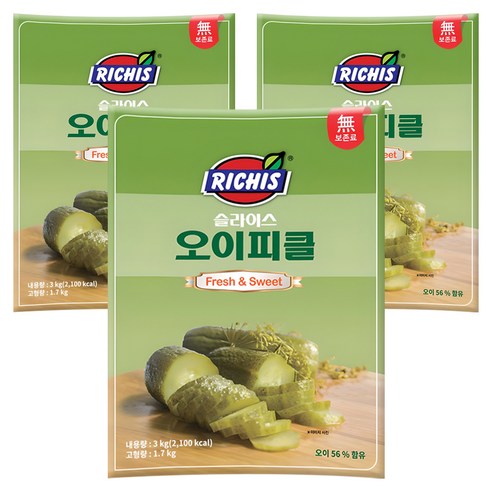 리치스 슬라이스 오이피클 파우치, 3kg, 3개