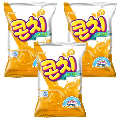 크라운 콘치 치즈크림 과자, 110g, 3개