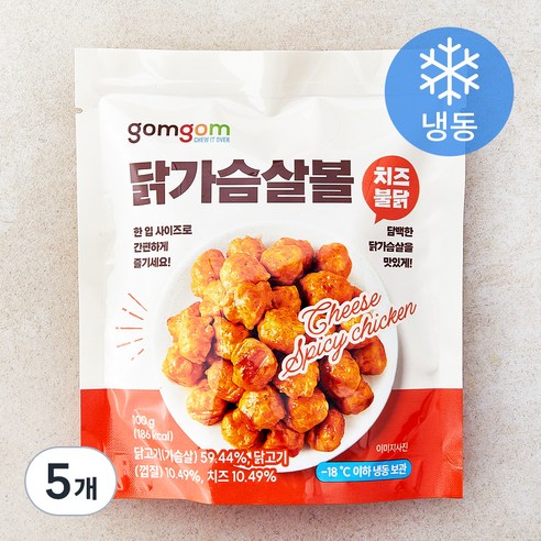 곰곰 닭가슴살볼 치즈불닭, 100g, 1개입, 5개