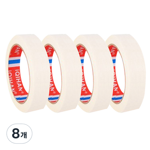 다다 마스킹 종이테이프 30mm x 15m, 화이트, 8개