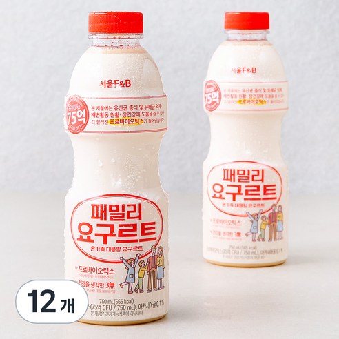 서울에프엔비 패밀리요구르트, 750ml, 2개입, 6개