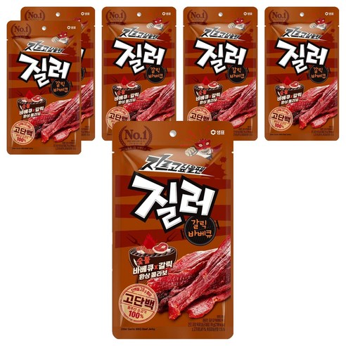 샘표 육포 질러 갈릭바베큐육포, 70g, 6개