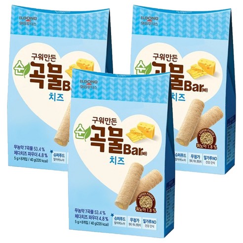 일동후디스 구워만든 순곡물바, 치즈, 40g, 3개