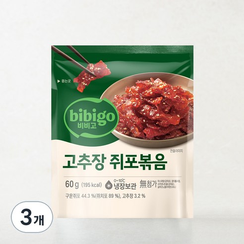 비비고 고추장 쥐포볶음, 60g, 3개