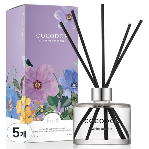 코코도르 퍼퓸 디퓨저, 화이트쟈스민, 200ml, 5개