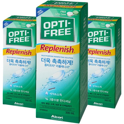 옵티프리 리플레니시 렌즈 세정액, 300ml, 3개