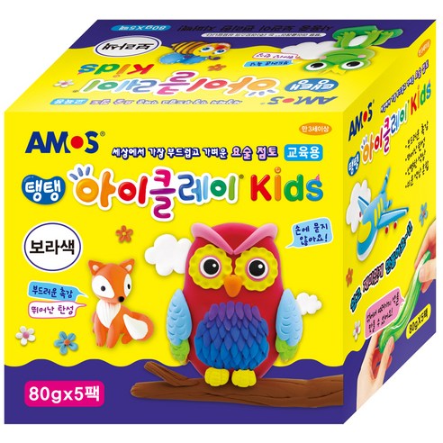 아모스 아이클레이 KIDS 5p, 보라, 80g, 5개