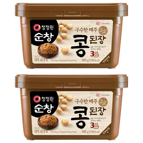 청정원 구수한 메주 콩된장, 900g, 2개