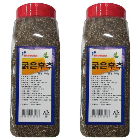 한울식품 굵은후추, 400g, 2개