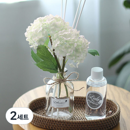 벚꽃수국 플라워 디퓨저 병 + 용액 100ml + 화이트수국 + 스틱 4p + 선물박스 세트, 13. 레몬그라스, 2세트