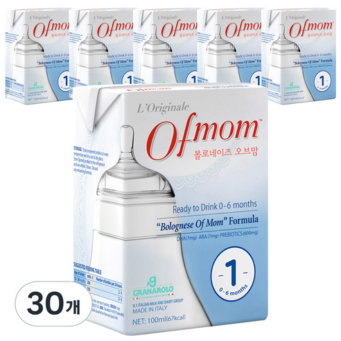 오브맘 액상분유 1단계(0개월~6개월) 100ml, 30개