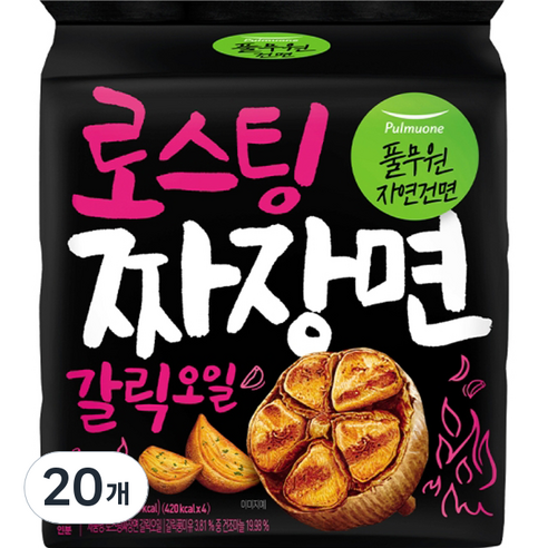 풀무원 로스팅 짜장면 갈릭오일 105g, 20개