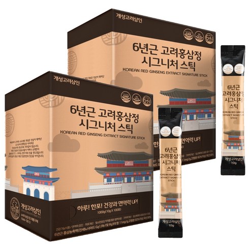 개성고려삼인 6년근 고려 홍삼정 시그니처 홍삼 스틱 100포, 2개, 1kg
