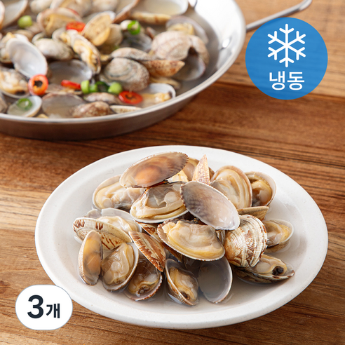 바른씨 자숙피 바지락 (냉동), 3개, 500g