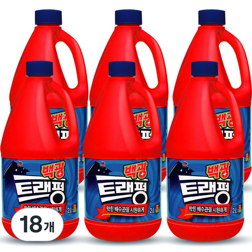백광 트래펑 배수구 세정제, 2L, 18개