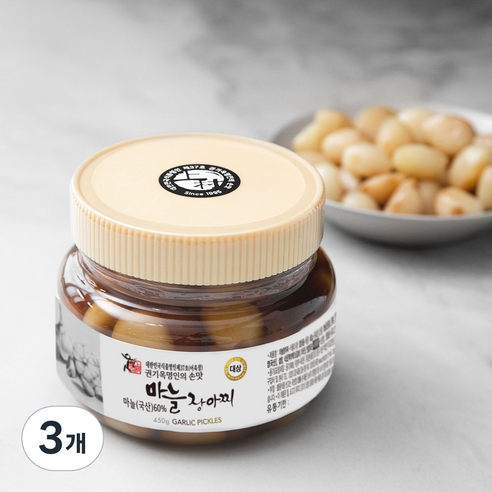 권기옥 명인 웃말 마늘 장아찌, 450g, 3개